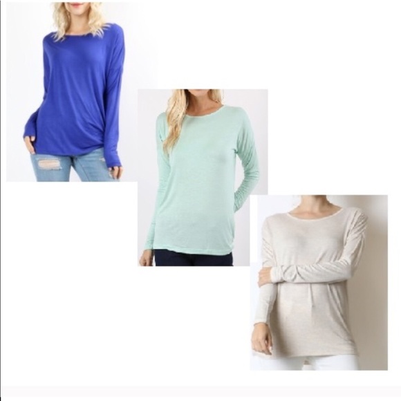 Zenana Outfitters Tops - Long sleeve scoop neck Size Small NWT